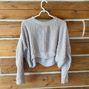 Cozy Gray knit crop top size M